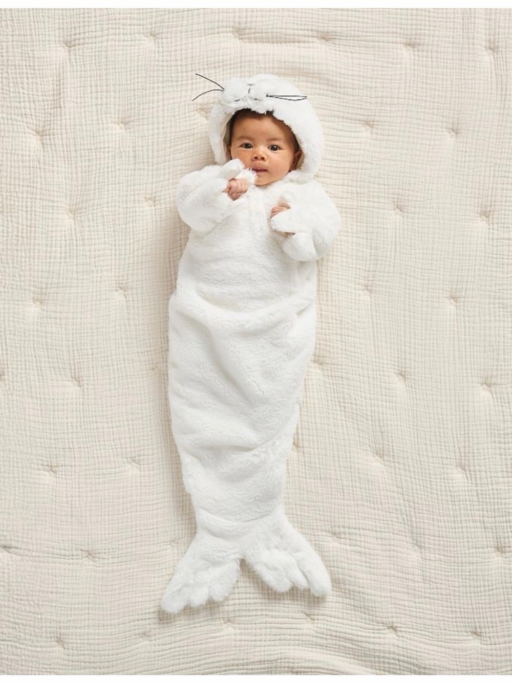 Pottery Barn Kids Baby Seal Pup Bunting Halloween Costume One Piece Dress Up